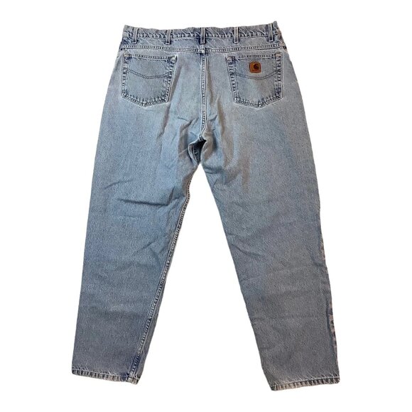 Carhartt Jeans Men's 40X31 Blue Denim Relaxed Fit Tapered Leg - Picture 2 of 13